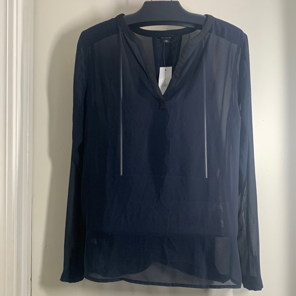 Ann Taylor sheer blue XS dress shirt